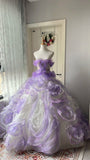 New Arrival Prom Dress Strapless Ruffle Ball Gown Evening Dress Quinceanera Dress HZ0319