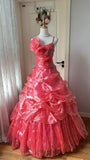 Beauty Prom Dress Spaghetti Straps Pleated Ball Gown Evening Dress Sweet 16 Dress HZ0319