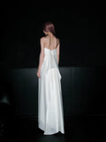 Minimalist Prom Dress White Strapless Evening Dress Gala Dress HZ0319