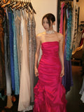 Minimalist Prom Dress Strapless Pleated Gala Gown Formal Dress Evening Dress HZ0319