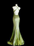 Elegant Prom Dress Spaghetti Straps Pleated Mermaid Gala Dress Formal Dress Evening Dress HZ0319