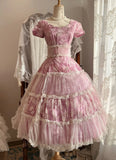 Sweet Prom Dress Short Sleeves Tulle Pleated Evening Dress Gala Dress Birthday Party Dress HZ0319