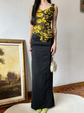 Newest Prom Dress V-neck Print Pleated Formal Dress Evening Dress Gala Dress HZ0319