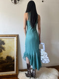 Minimalist Prom Dress U-neck Ruffle Formal Dress Evening Dress Gala Dress HZ0319