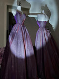 Shiny Prom Dress Sweetheart Pleated Ball Gown Evening Dress Quinceanera Dress HZ0319