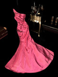 Stunning Prom Dress One Shoulder Pleated Mermaid Evening Dress Gala Dress Formal Dress HZ0319