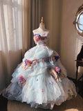 Stunning Prom Dress Strapless Tulle Pleated Quinceanera Dress Ball Gown Evening Dress HZ0319