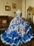 Newest Prom Dress Strapless Pleated Tiered Evening Dress Quinceanera Dress Ball Gown HZ0319