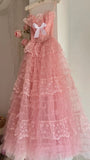 Sweet Prom Dress Strapless Tulle Gala Dress Evening Dress Formal Dress HZ0319