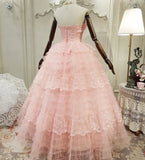 Beauty Prom Dress Strapless Pleated Tulle Evening Dress Quinceanera Dress Ball Gown HZ0319