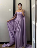 Elegant Prom Dress Purple Off Shoulder Pleated Gala Dress Evening Dress Cocktail Dress HZ0319