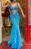 New Arrival Prom Dress V-neck Mermaid Birthday Party Dress Cockatail Dress Evening Dress HZ0319