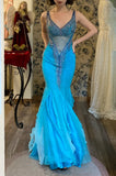 New Arrival Prom Dress V-neck Mermaid Birthday Party Dress Cockatail Dress Evening Dress HZ0319