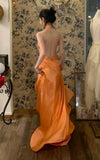 Retro Prom Dress Halter Pleated Gala Dress Cockatail Dress Evening Dress HZ0319