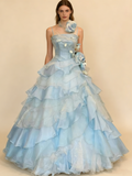 New Arrival Prom Dress Spaghetti Straps Ruffle Tired Ball Gown Evening Gown Quinceanera Dress HZ0319