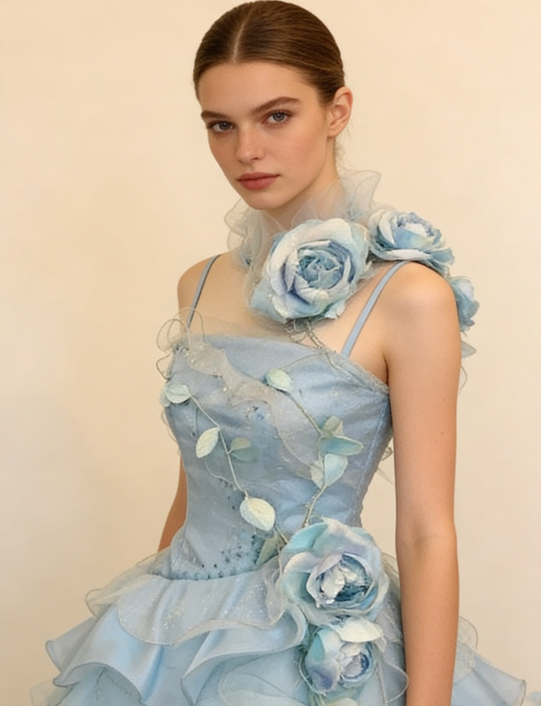 New Arrival Prom Dress Spaghetti Straps Ruffle Tired Ball Gown Evening Gown Quinceanera Dress HZ0319