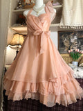 Vintage Champagne Sweetheart Halter Dress Design A-line Chiffon Party Dress Homecoming Dress HZ0319