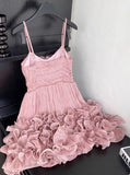 Cute Pink Spaghetti Strap Ruffle Design A-Line Homecoming Dress Party Dress Prom Dresses HZ0319
