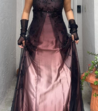 Spaghetti Straps A-Line Beading Vintage Long Prom Dress Evening Gown, HZ0319