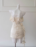 Vintage Beige Spaghetti Strap Design Sheath Party Dresses Homecoming Dresses, HZ0319