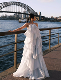 Simple Fashion 3D Flower Halter Dress Design A-line Tulle Women Tiered Party Dress, HZ0319