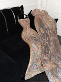 Gorgeous Shiny Beaded Exquisite Embroidery Mermaid Long Evening Dress Prom Dresses HZ0319