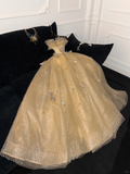 Gorgeous Shiny Yellow Sequin Beaded 3D Butterflies A-Line Floor-length Evening Dress Prom Dresses HZ0319