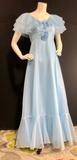 Light Blue A-Line Chiffon Ruffles Long Party Dress Retro Birthday Dress, HZ0319
