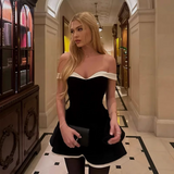 Fashion Black Sweetheart Off-the-shoulder Design A-line Party Dress Homecoming Dress, HZ0319