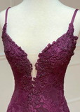 Elegant Spaghetti Straps Mermaid Lace Formal Prom Dresses Evening Party Dress, HZ0319