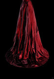 Wine Red Strapless A-Line Satin Long Prom Dress Vintage Evening Dresses, HZ0319