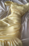 Elegant Yellow Sleeveless Sheath Chiffon Party Dresses Wedding Guest Dresses, HZ0319