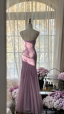 Shiny Purple Spaghetti Straps Beading Mermaid Long Party Dress Evening Gown, HZ0319
