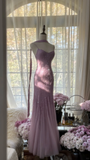 Shiny Purple Spaghetti Straps Beading Mermaid Long Party Dress Evening Gown, HZ0319