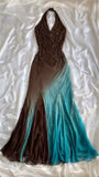 Ombre Halter Neck Sheath Beading Vinatge Long Party Dress Evening Dresses, HZ0319