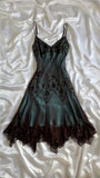 Spaghetti Straps Blue Chiffon Beading Vintage Midi Party Dress Evening Dresses, HZ0319