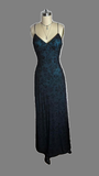 Spaghetti Straps V Neck Beading Sheath Long Prom Dress Evening Party Dress, HZ0319