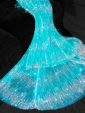 Gorgeous Sparkling Blue Beaded Sequin Mermaid Elegant Chiffon Tulle Evening Dress Prom Dresses HZ0319