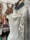 Vintage Silvery Irregular Hem Design A-Line Spaghetti Strap Prom Dress Evening Dress HZ0319