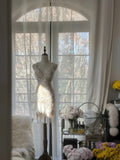 Vintage Beige Sequin Beading Appliques Spaghetti Strap A-line V-neck Party Dresses Homecoming Dresses, HZ0319