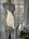 Vintage Beige Sequin Beading Appliques Spaghetti Strap A-line V-neck Party Dresses Homecoming Dresses, HZ0319